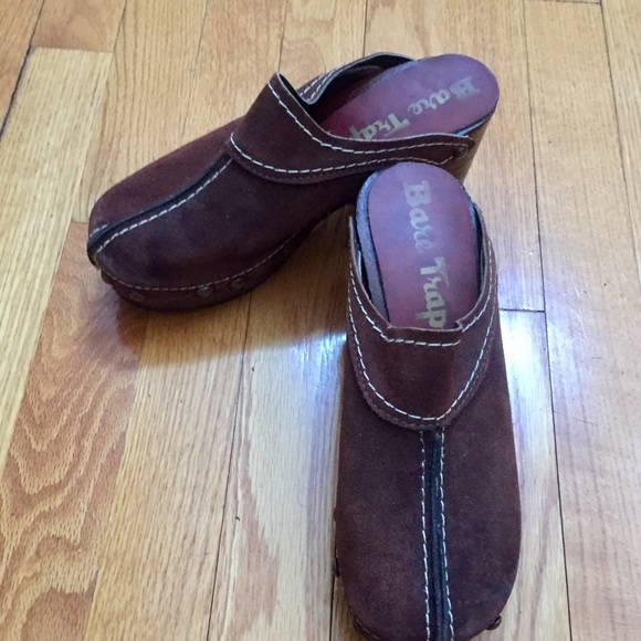 Brown Suede Faux Wood Platform Clogs l Size 7 lNew - Picture 3 of 6